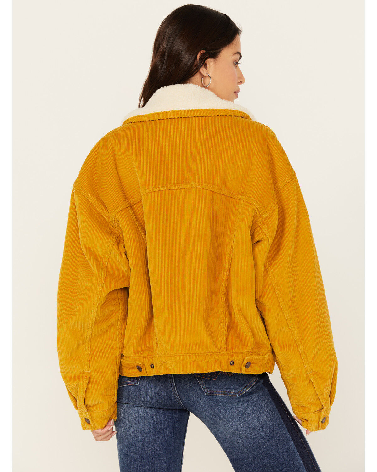 Image #4 - Levi's Women's 90's Corduroy Sherpa Trucker Jacket, Tan, hi-res