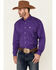 Cinch Men's Solid Purple Button Down Western Shirt - Big & Tall, Purple, hi-res