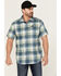 Image #1 - ATG by Wrangler Cedar Plaid Print Short Sleeve Button-Down Performance Western Shirt, Light Green, hi-res