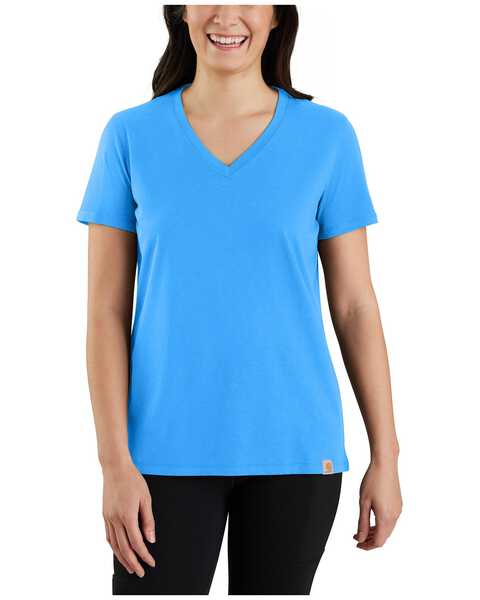 Carhartt Women's Relaxed Fit Lightweight Short Sleeve T-Shirt, Blue, hi-res