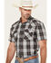 Image #2 - Pendleton Men's Boot Barn Exclusive Frontier Plaid Print Short Sleeve Snap Western Shirt, Grey, hi-res