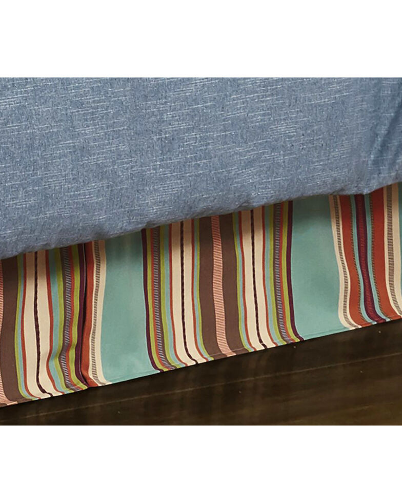 HiEnd Accents Turquoise Serape Bed Skirt - Twin, Turquoise, hi-res