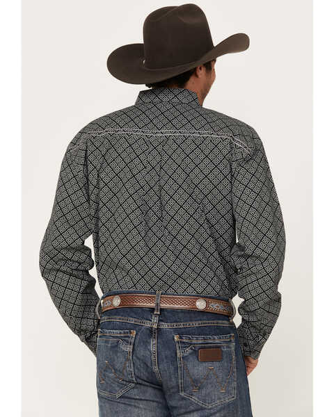 Image #4 - Cowboy Hardware Men's Wild Gem Geo Print Long Sleeve Button Down Western Shirt, Black, hi-res