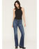 Image #3 - 7 For All Mankind Women's Loom Dark Wash Mid Rise Dojo Trouser Stretch Denim Jeans, Dark Wash, hi-res