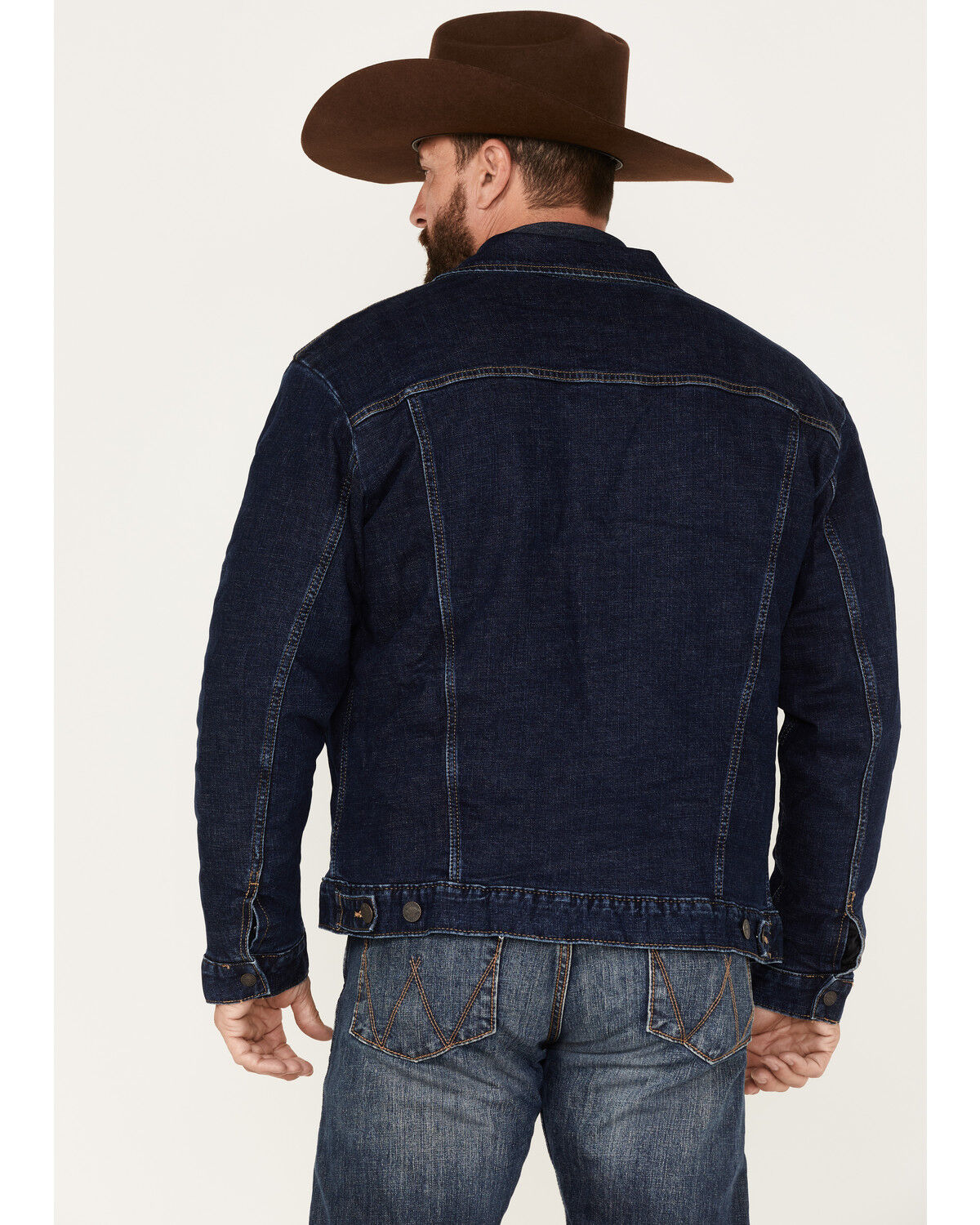 Image #5 - Wrangler Retro Men's Dusty Blue Button-Front Sherpa-Lined Denim Jacket, , hi-res