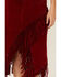 Scully Women's Suede Leather Fringe Skirt, Red, hi-res