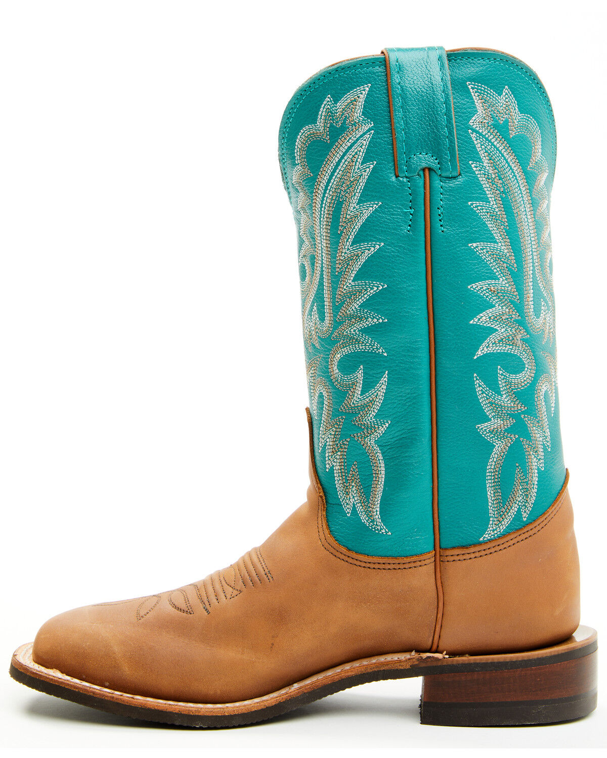 Image #3 - Justin Women's Shay Distressed Performance Western Boots - Broad Square Toe, Cognac, hi-res