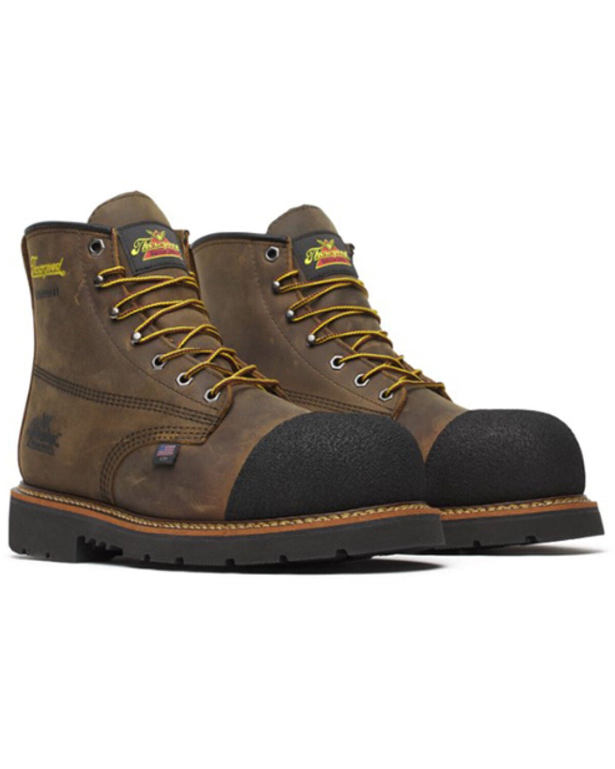 Image #2 - Thorogood Men's 6" USA Hammerhead MAXWear 90 Work Boots - Nano Toe, Dark Brown, hi-res