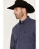 Image #2 - George Strait By Wrangler Men's Plaid Print Long Sleeve Button-Down Stretch Western Shirt, Navy, hi-res