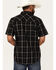 Image #4 - Moonshine Spirit Men's Exclusive Plaid Print Short Sleeve Snap Western Shirt, Black, hi-res