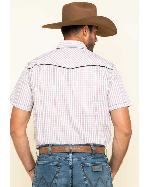 Image #2 - Cowboy Hardware Men's White Rake Plaid Short Sleeve Western Shirt , White, hi-res