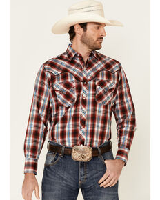 Ely Walker Men's Vintage Multi Plaid Long Sleeve Snap Western Shirt , Multi, hi-res
