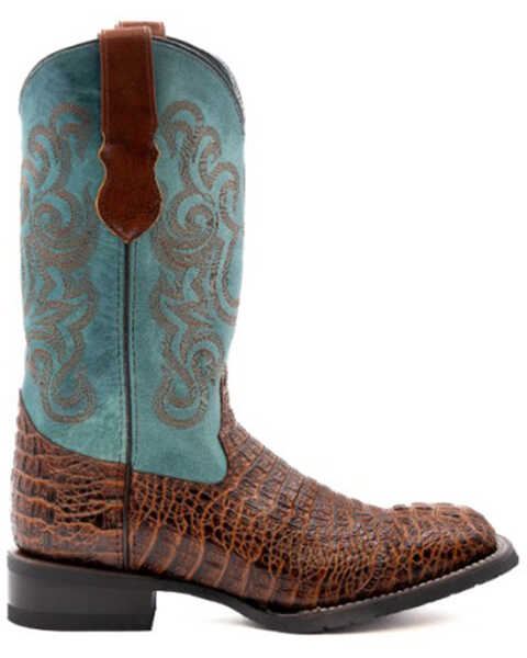 Image #2 - Ferrini Men's Caiman Print Performance Western Boots - Broad Square Toe , Rust Copper, hi-res