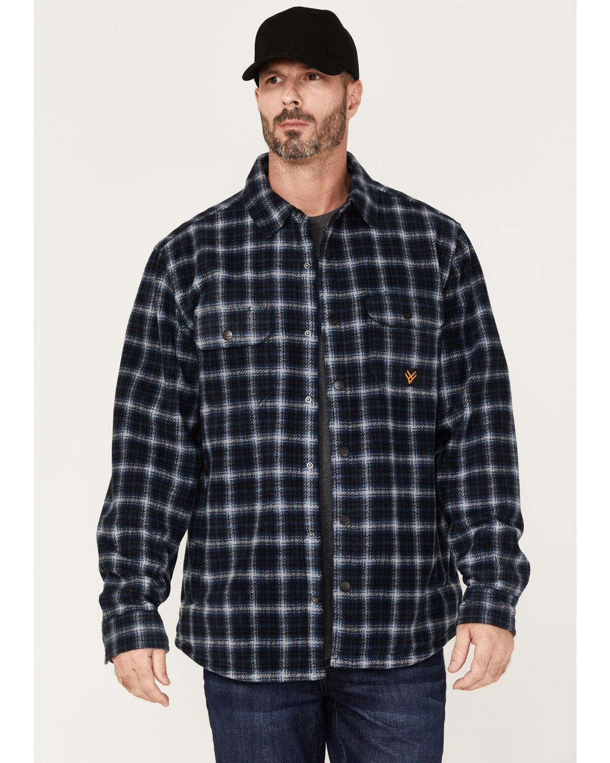 Hawx Men's Polar Fleece Shirt Jacket, Indigo, hi-res