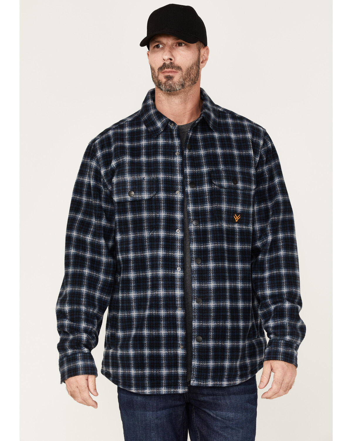 Image #1 - Hawx Men's Polar Fleece Shirt Jacket, Indigo, hi-res