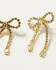 Image #2 - Shyanne Women's Bow Statement Earrings, Gold, hi-res