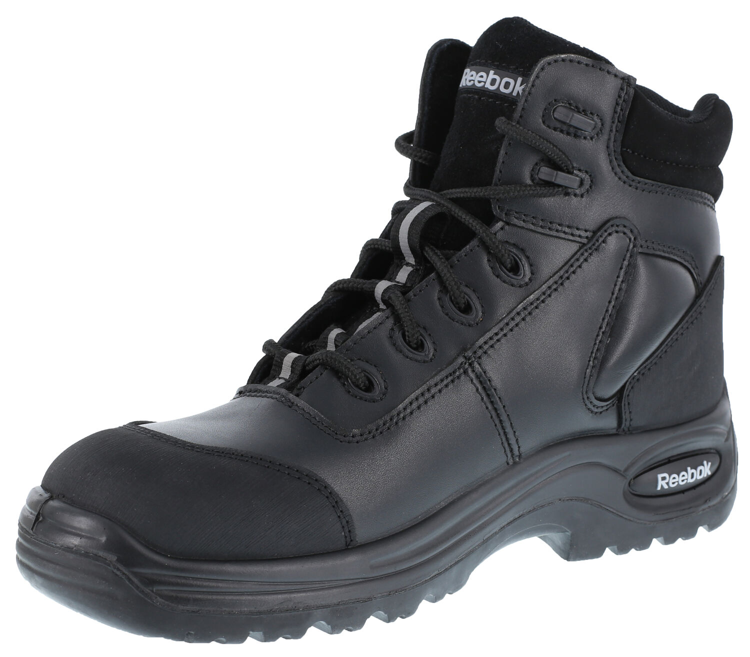 Image #2 - Reebok Men's Trainex 6" Lace-Up Work Boots - Composite Toe, Black, hi-res