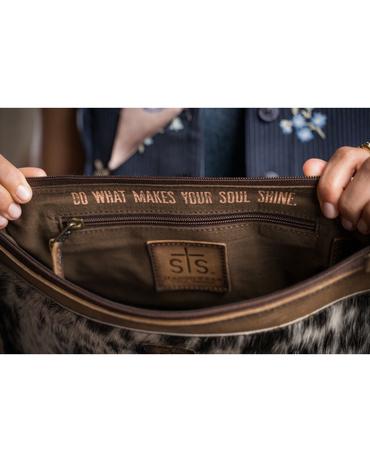 Image #9 - STS Ranchwear by Carroll Women's Cowhide Bailey Bag, Brown, hi-res