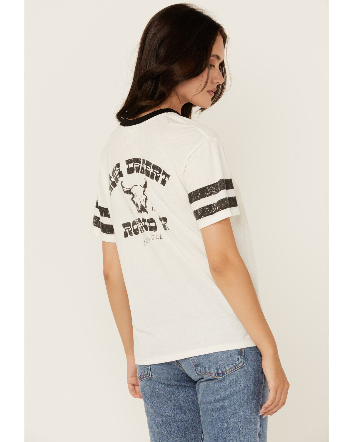 Image #4 - White Crow Women's Steer Head Football Short Sleeve Graphic Tee, White, hi-res