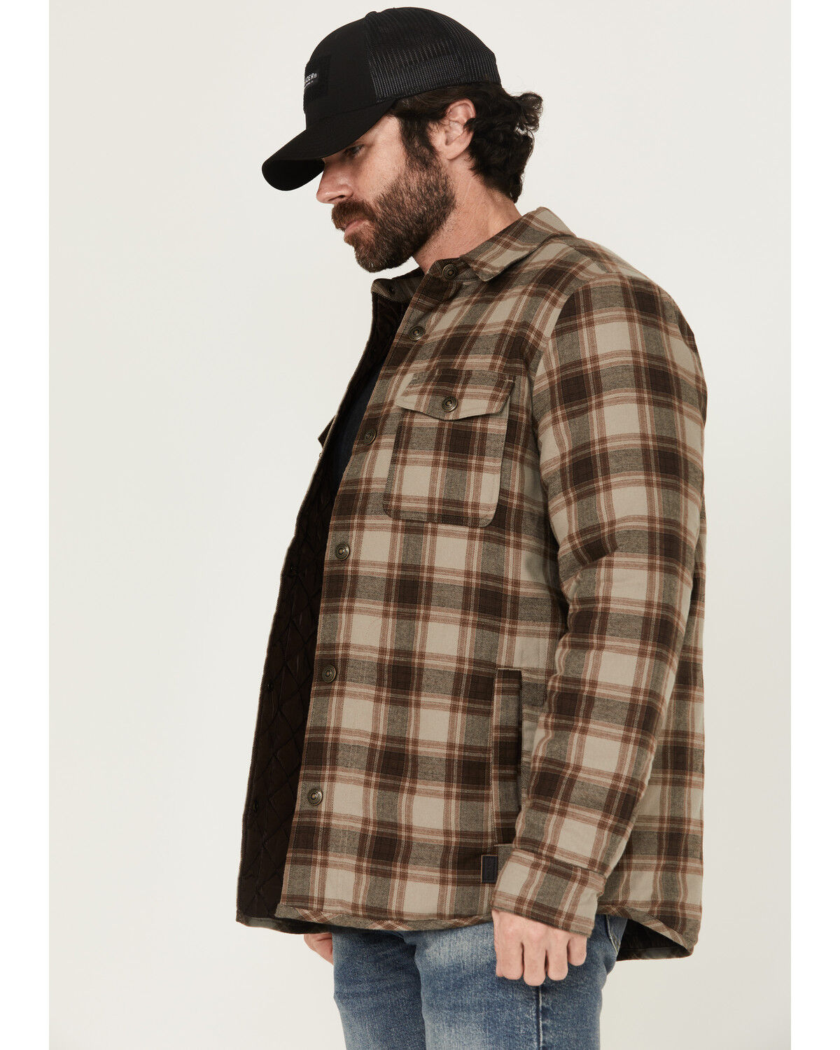 Image #2 - Brothers and Sons Men's Schefter Plaid Print Shirt Jacket, Medium Grey, hi-res