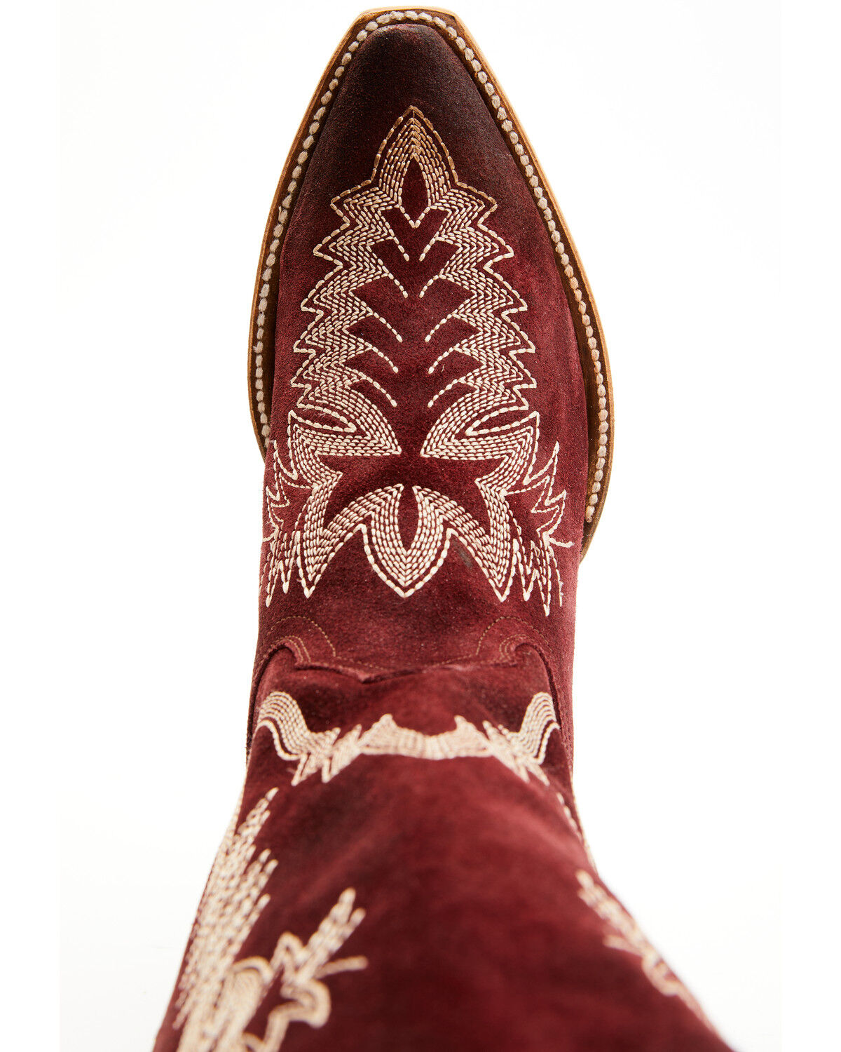 Image #6 - Dan Post Women's Marlowe Suede Western Boots - Snip Toe, Red, hi-res