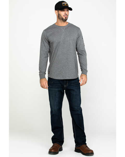 Image #6 - Hawx Men's Gray Logo Sleeve Long Sleeve Work T-Shirt - Tall , Heather Grey, hi-res