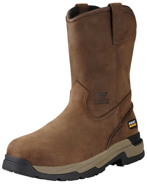 Image #1 - Ariat Men's Mastergrip Pull Western Work Boots - Composite Toe, Brown, hi-res
