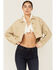 Image #2 - Blue B Women's Long Live Cowgirls Cropped Denim Jacket, Taupe, hi-res