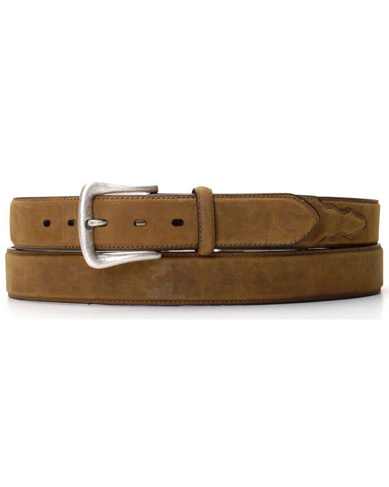 Nocona Basic Leather Belt - Big, Med Brown, hi-res