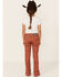 Image #3 - Ranch Dress'n Girls' Southwestern Steerhead Print Stretch Super Flare Jeans, Brown, hi-res