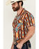 Image #2 - Rock & Roll Denim Men's Southwestern Print Short Sleeve Snap Stretch Western Shirt, Orange, hi-res