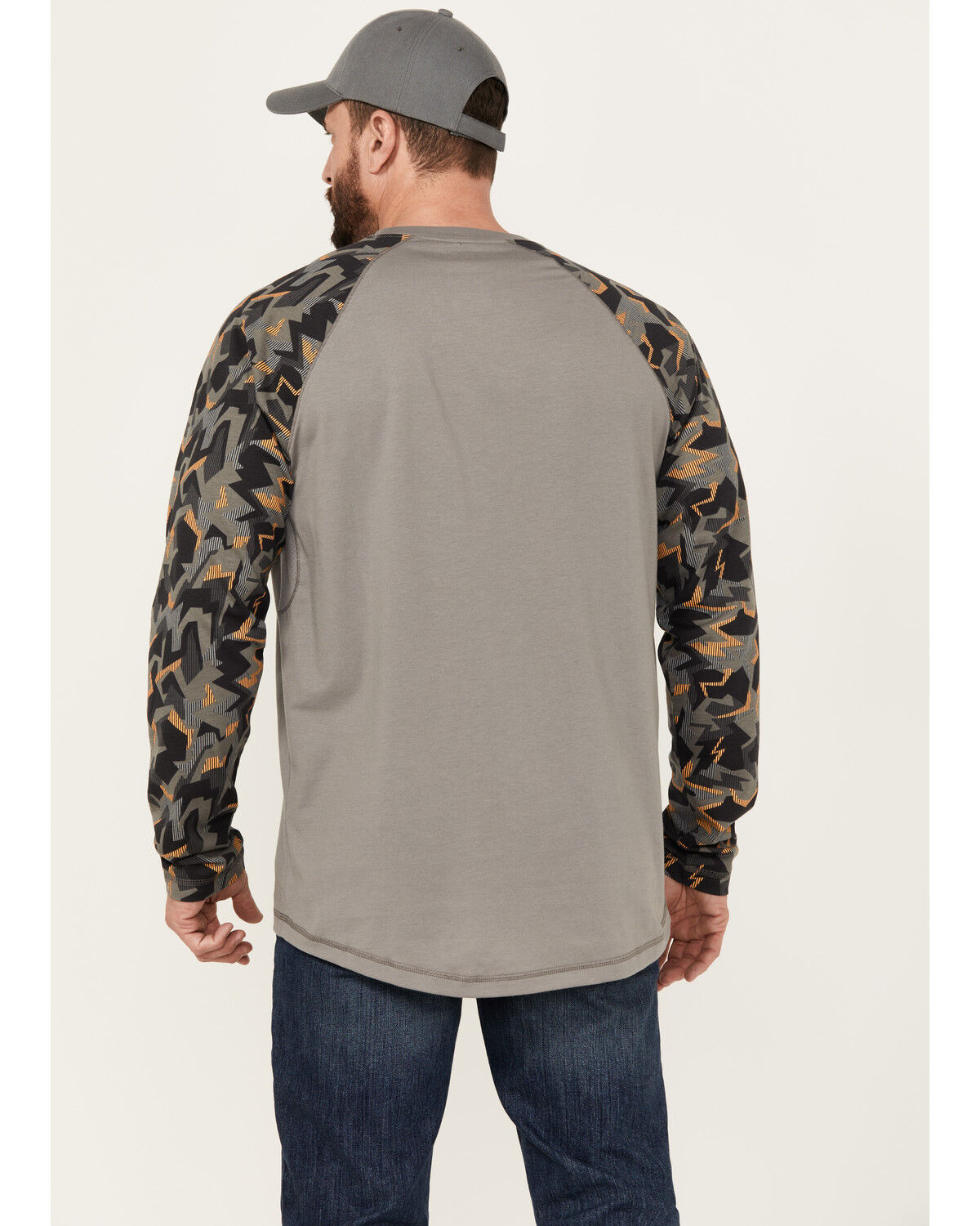 Image #4 - Ariat Men's Rebar Workman Baseball Long Sleeve Shirt, Charcoal, hi-res