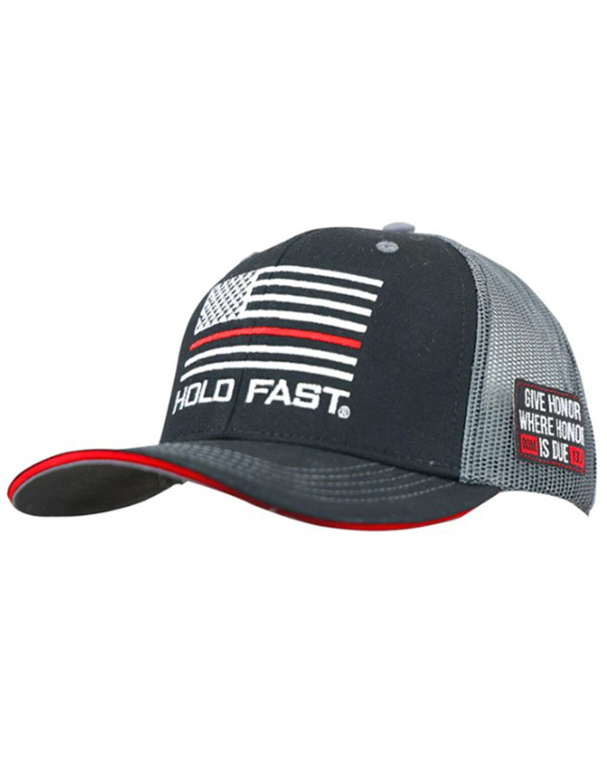 Image #1 - Hold Fast Men's Fireman Flag Ball Cap, Black, hi-res