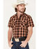 Image #2 - Pendleton Men's Frontier Large Plaid Short Sleeve Western Shirt , Red, hi-res