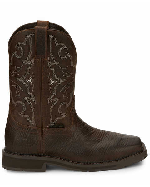 Justin Men's Amarillo Cactus Western Work Boots - Steel Toe, Brown, hi-res