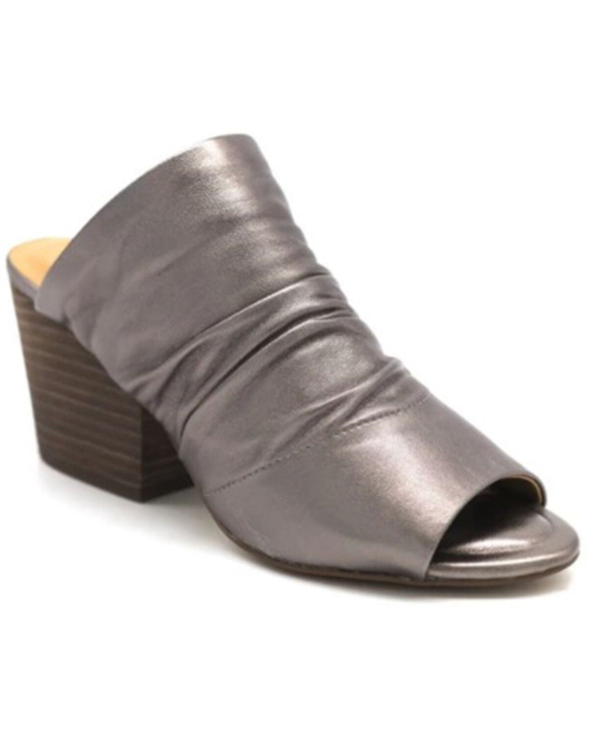 Golo Shoes Women's Landon Silver Pewter Open Toe Mule, Silver, hi-res