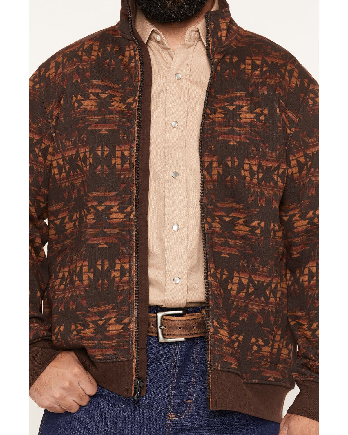Image #3 - Cody James Men's FR Trumbull Southwestern Print Jacket, Dark Brown, hi-res