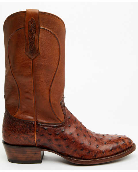 Image #2 - Cody James Black 1978® Men's Chapman Exotic Full-Quill Ostrich Western Boots - Medium Toe , Cognac, hi-res