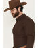 Image #2 - Cody James Men's Old West Tonal Striped Print Long Sleeve Button-Down Western Shirt, Dark Brown, hi-res