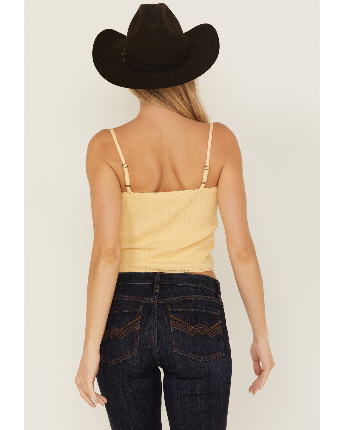 Image #4 - Idyllwind Women's Lace Trim Cami, Yellow, hi-res