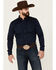 Image #2 - Blue Ranchwear Men's Heavy Twill Long Sleeve Snap Stretch Western Shirt, Navy, hi-res