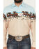 Image #3 - Panhandle Slim Men's Horse Border Print Long Sleeve Pearl Snap Western Shirt, Tan, hi-res