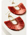 Shyanne Women's Golden Hour White Fringe Earrings , Gold, hi-res