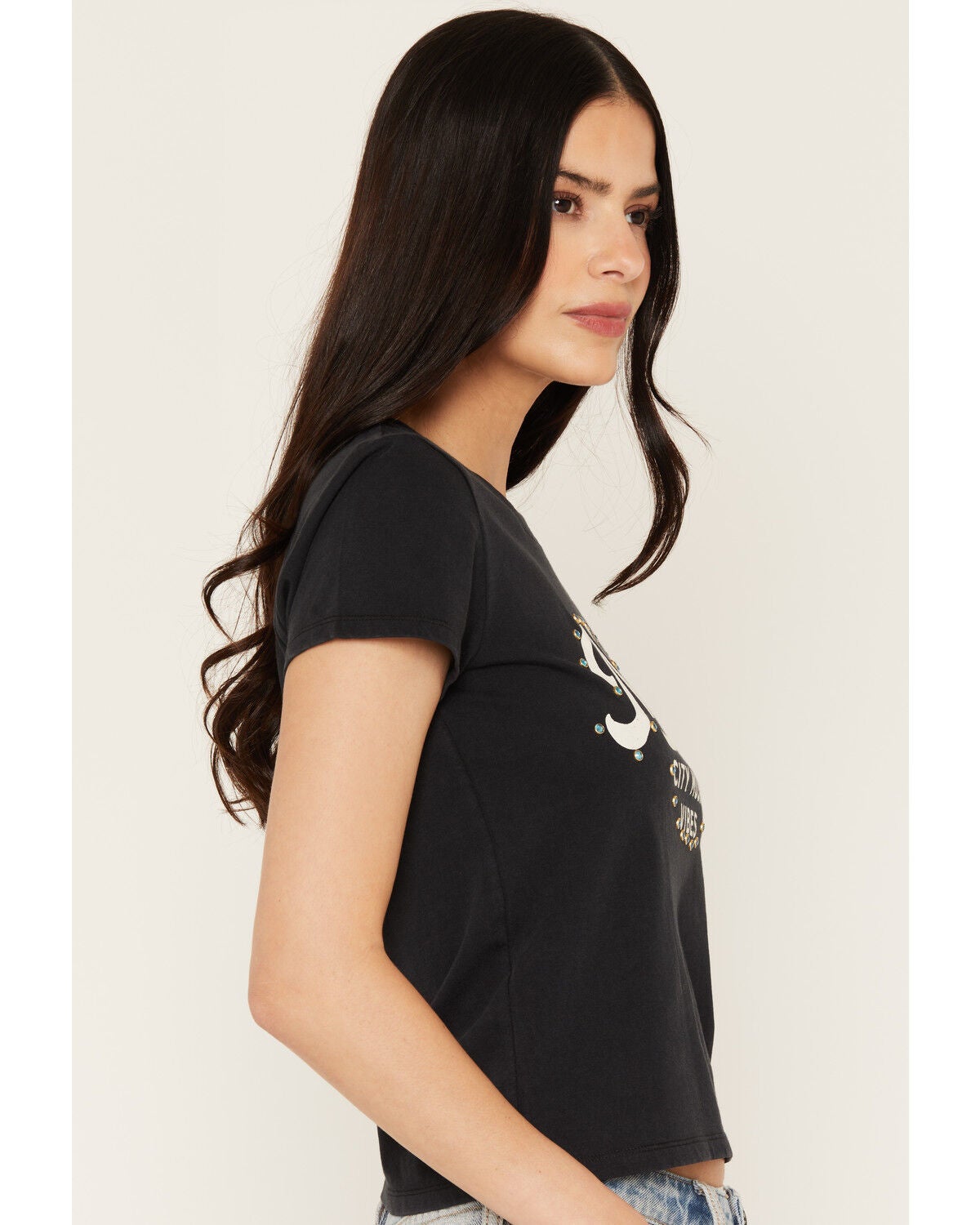 Image #2 - Blue Life Women's Nashville Music Short Sleeve Graphic Tee, Black, hi-res