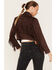 Image #4 - Shyanne Women's Fringe Faux Suede Jacket, Chocolate, hi-res