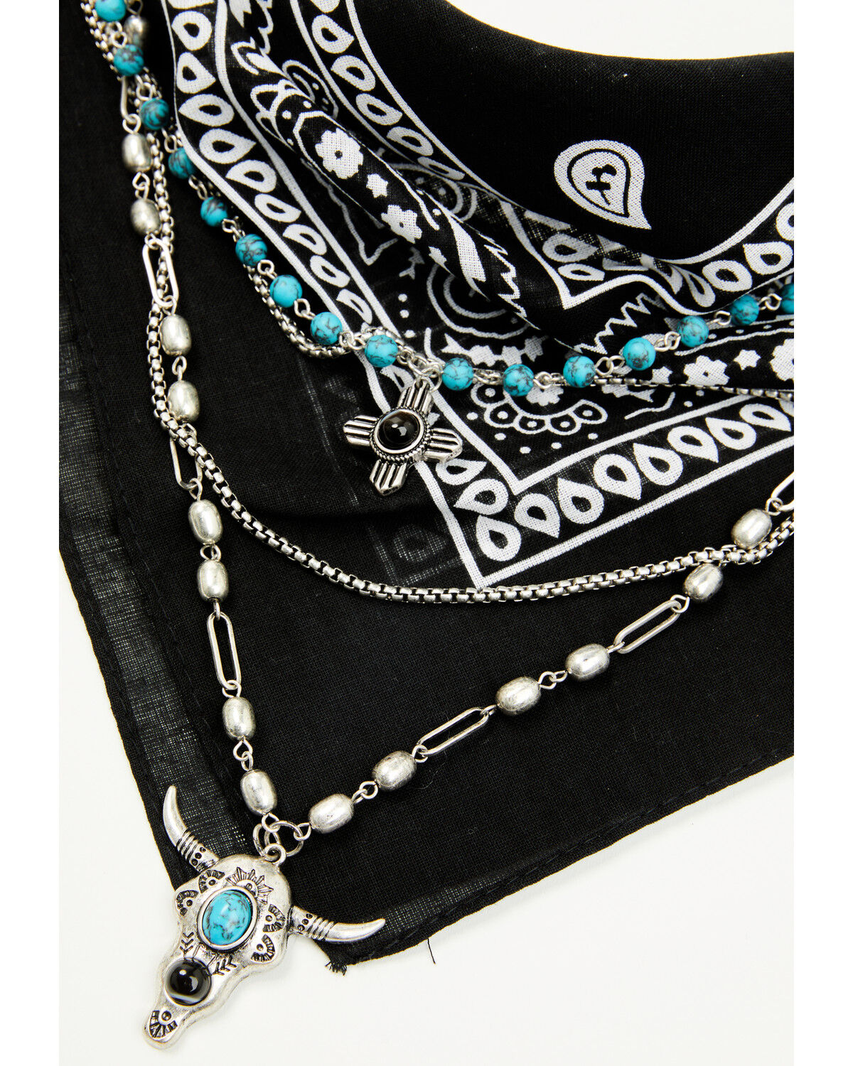 Image #4 - Idyllwind Women's Baylee Bandana Layered Necklace, Black, hi-res