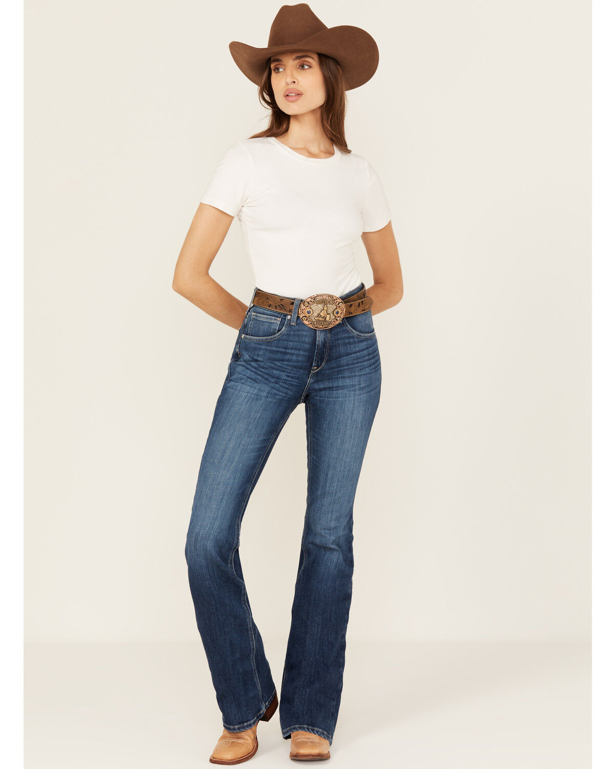 Image #1 - Ariat Women's Jessica Dark Wash High Rise Bootcut Stretch Denim Jeans, Dark Wash, hi-res