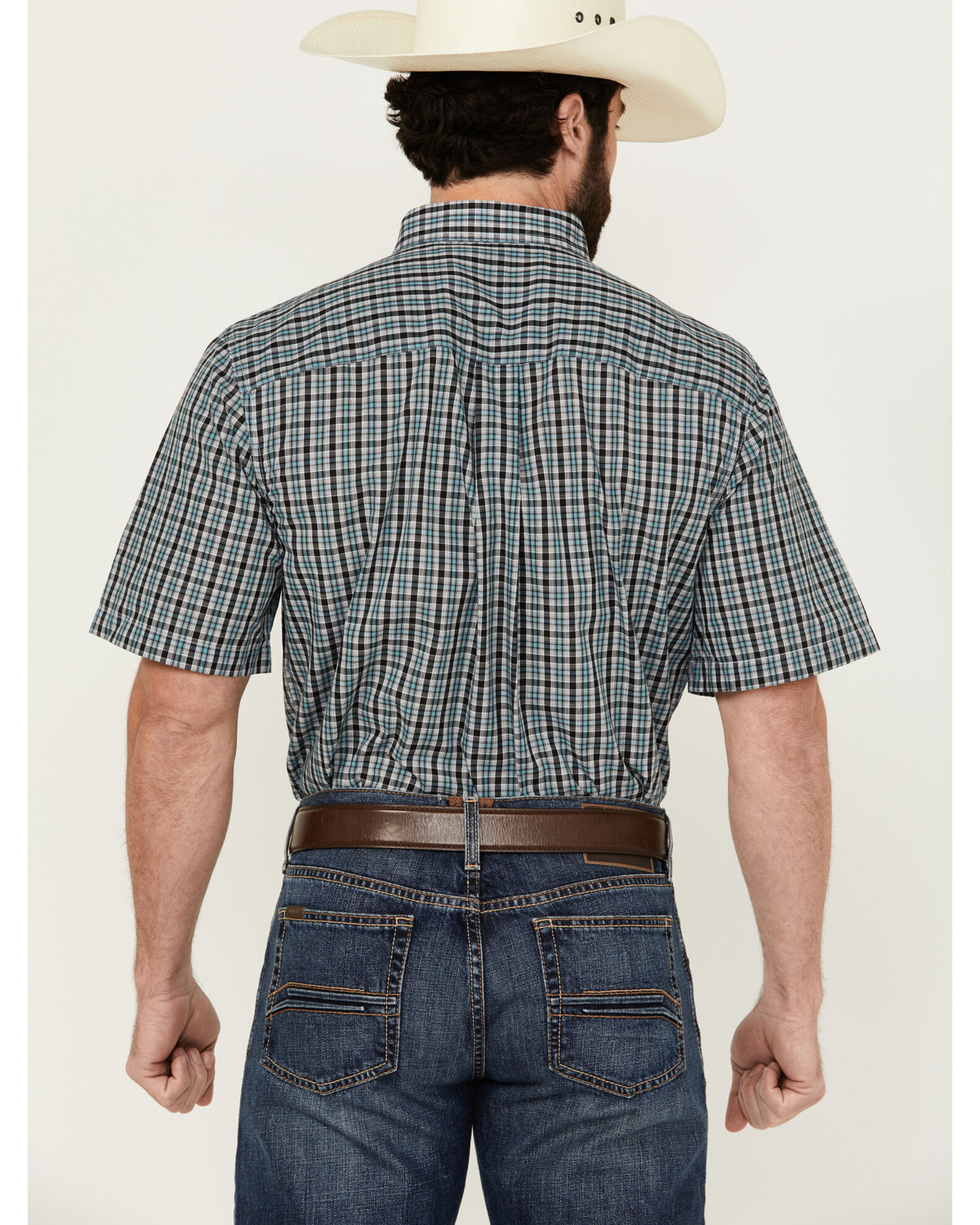 Wrangler Riata Men s Assorted Plaid Print Short Sleeve Button Down Western Shirt Country Outfitter
