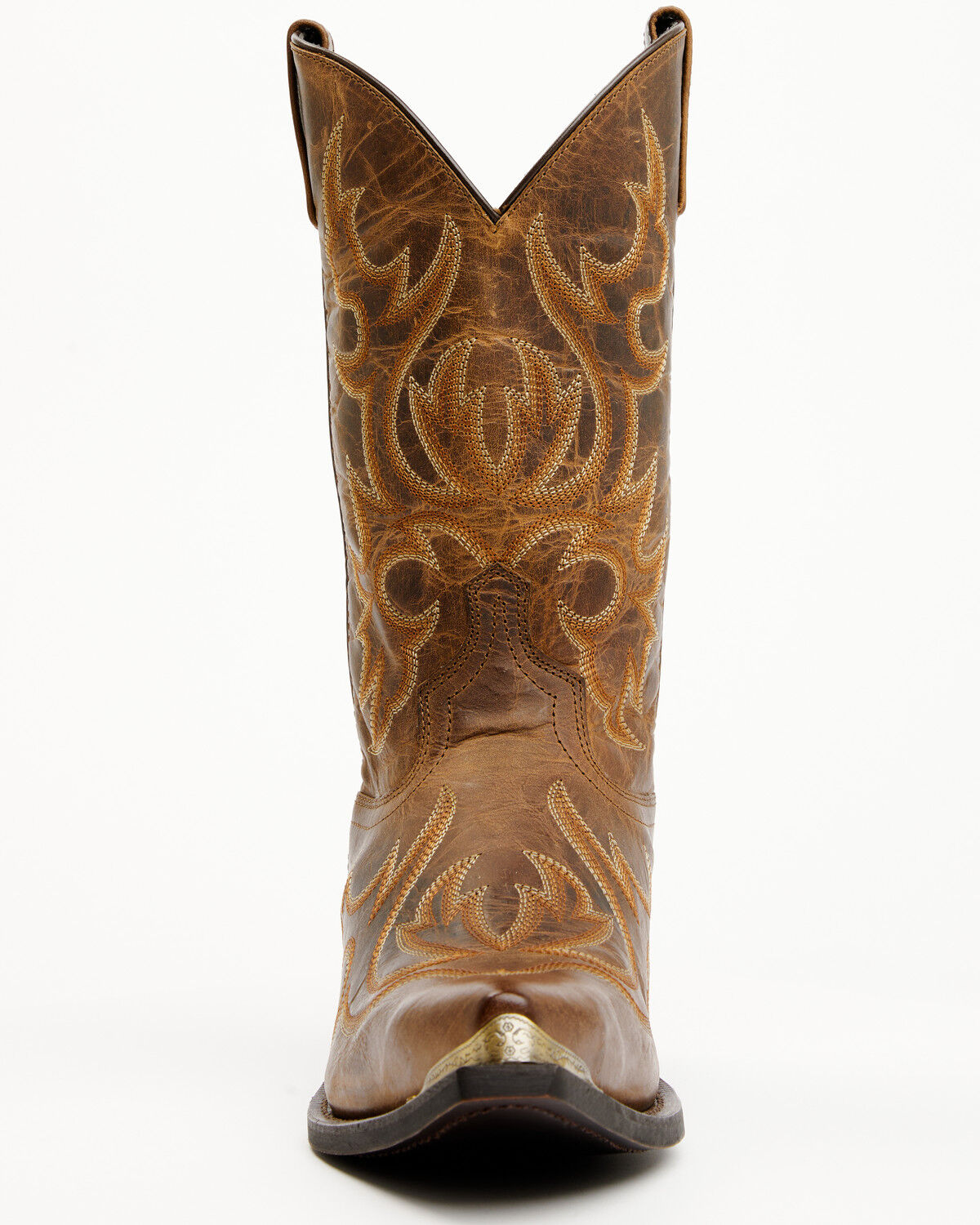 Image #4 - Laredo Men's 12" Fancy Stitch Western Boots - Snip Toe, Tan, hi-res