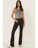 Image #1 - Shyanne Women's Aria Mid Rise Bootcut Super Stretch Denim Jeans, Black, hi-res